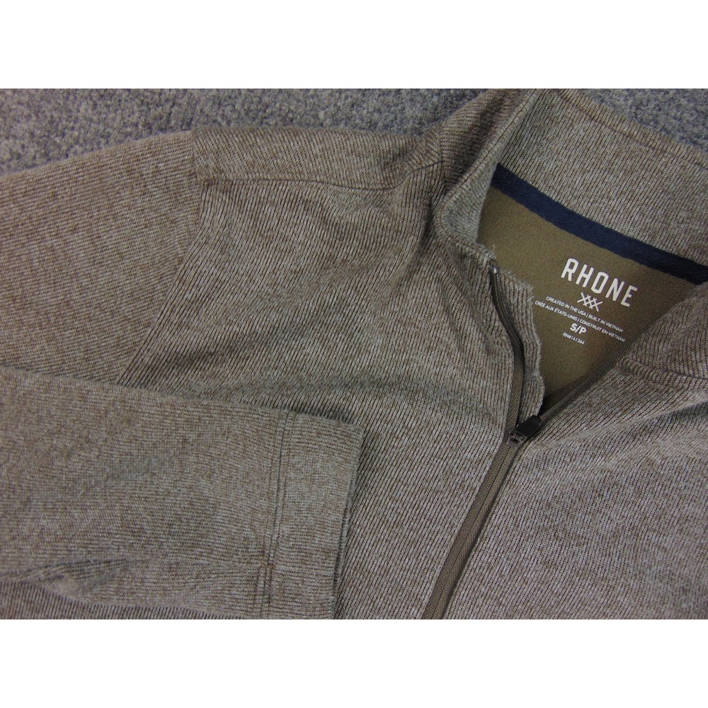 RHONE Rhone Sweater Men Small Brown Gray Heathered Quarter Zip Pullover athletic